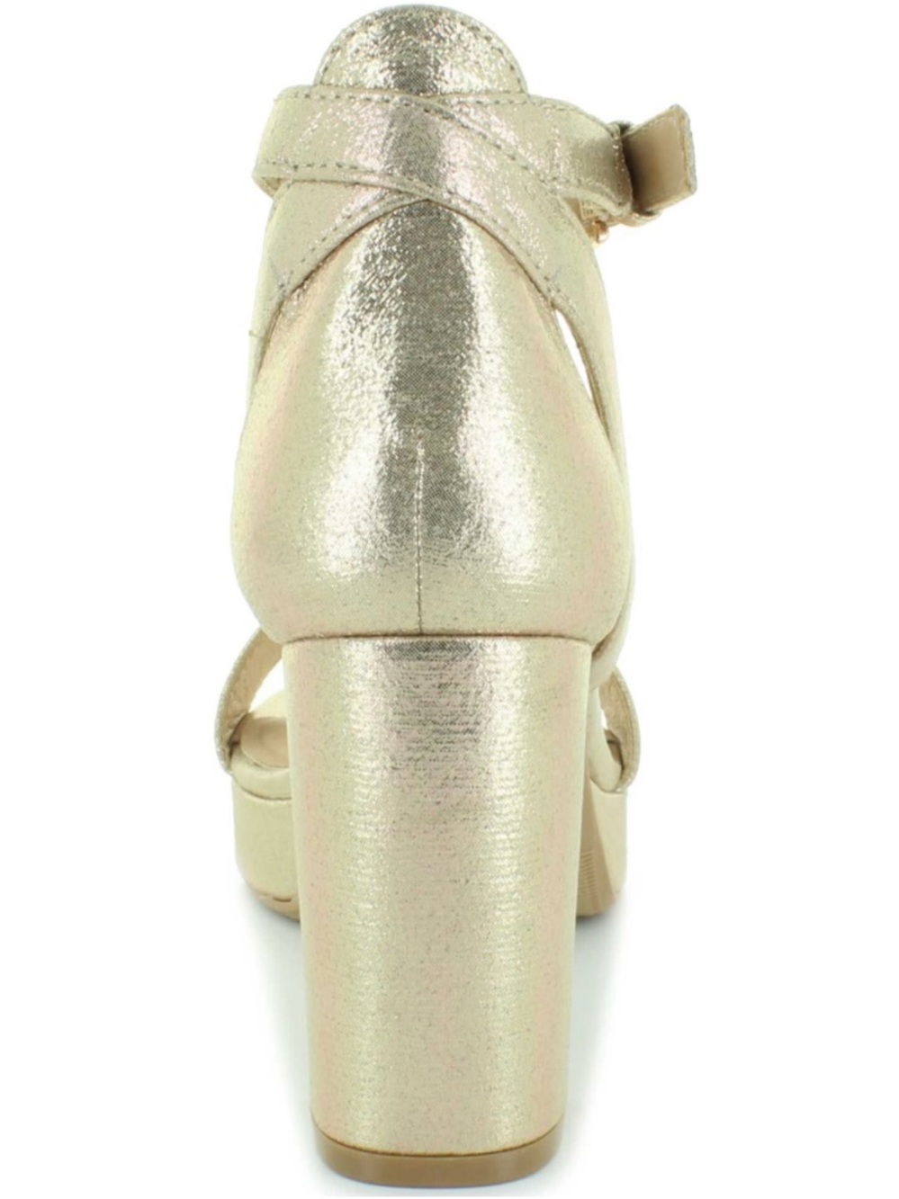 Gigi CL by Laundry Gold Metallic Block Heel Sandals with Ankle Strap - Picture 4 of 4